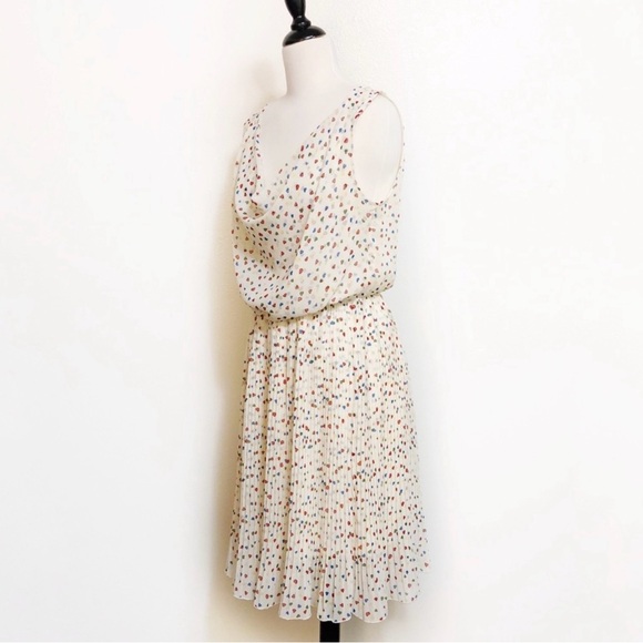 ModCloth Ivory Heart Print Pleated Dress - Picture 3 of 7